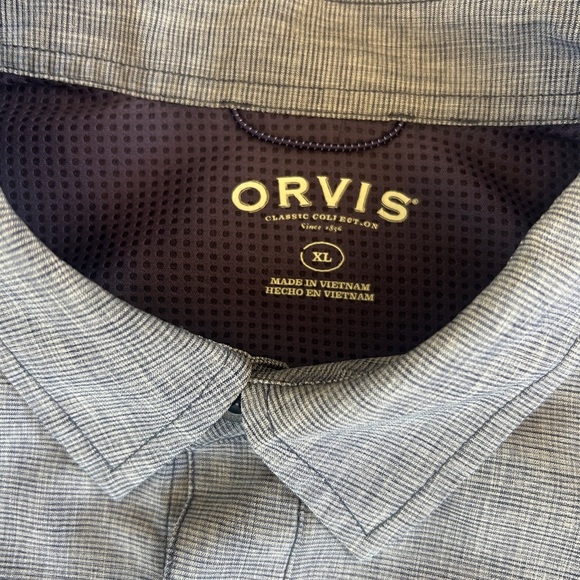 Orvis Classic Collection Short Sleeve Button Down Shirt Blue, Size XL - Picture 3 of 7